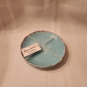 Set Of 4 Tommy Bahama Turquoise Melamine Appetizer Plates